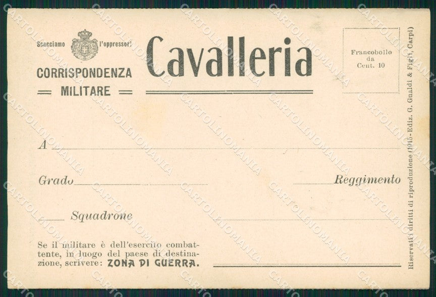Militari Cavalleria Corrispondenza Militare Doppia cartolina XF2884 – fronte