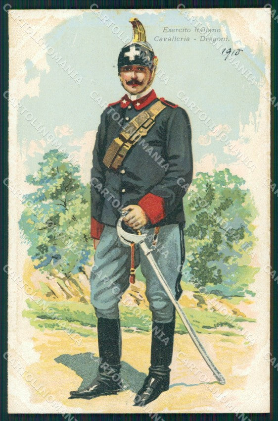 Militari Uniforme Cavalleria Dragoni cartolina XF2893 – fronte
