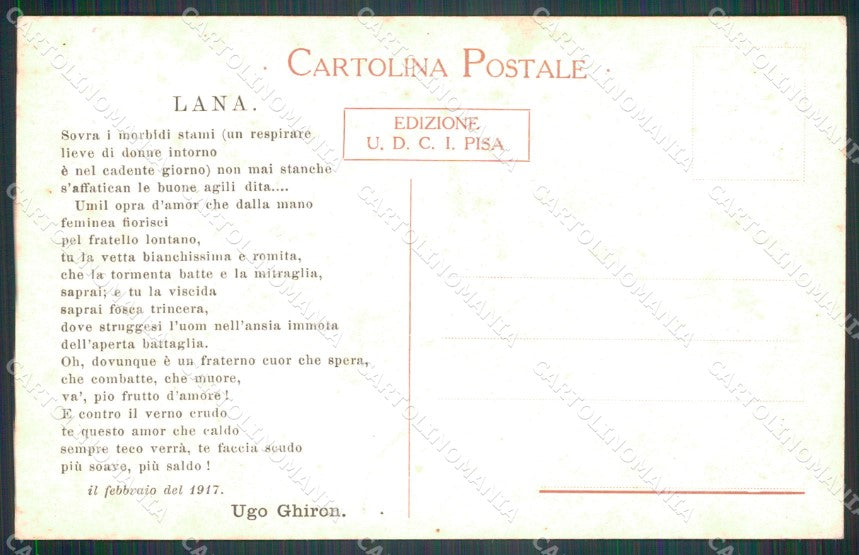 Militari Propaganda WWI Cavalleria Gioli cartolina XF2896 – retro