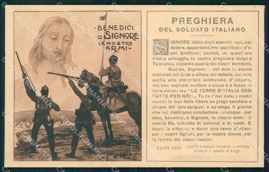 Militari Propaganda WWI Preghiera del Soldato cartolina XF2897 – fronte