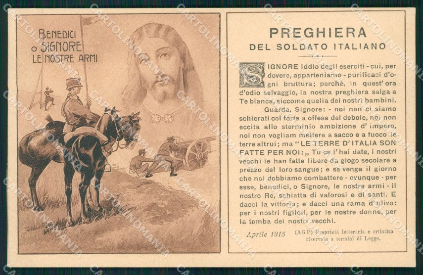 Militari Propaganda WWI Preghiera del Soldato cartolina XF2898 – fronte