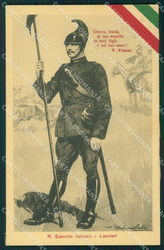 Militari Cavalleria Lancieri Uniforme cartolina XF2905 – fronte