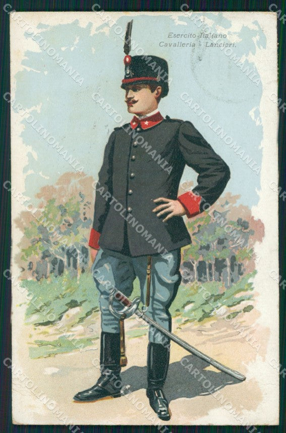 Militari Cavalleria Lancieri Uniforme cartolina XF2906 – fronte