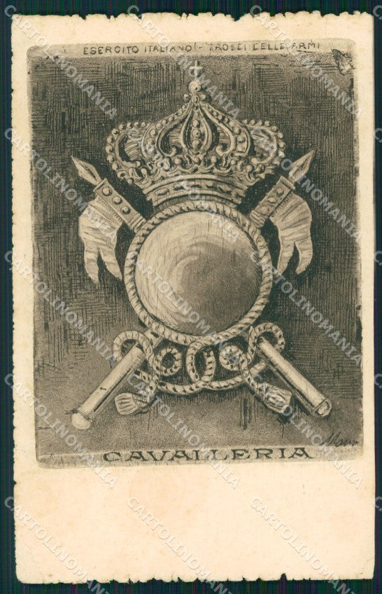 Militari Cavalleria Trofei delle Armi PIEGHINA cartolina XF2933 – fronte