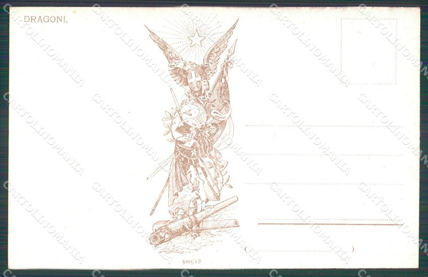 Militari Cavalleria Lancieri Dragoni Polli cartolina XF2948 – retro