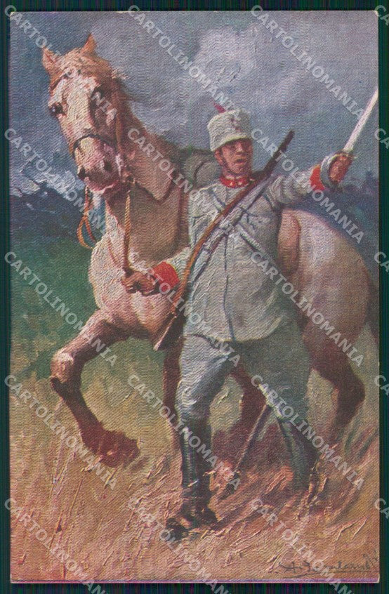 Militari Cavalleria Cavalleggeri Uniforme cartolina XF2949 – fronte