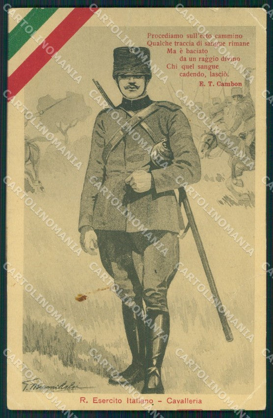 Militari Cavalleria Cavalleggeri PIEGHE cartolina XF2954 – fronte
