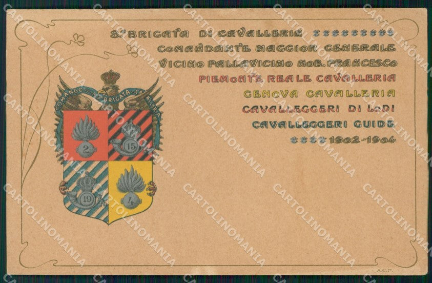 Militari III Brigata di Cavalleria cartolina XF2964 – fronte