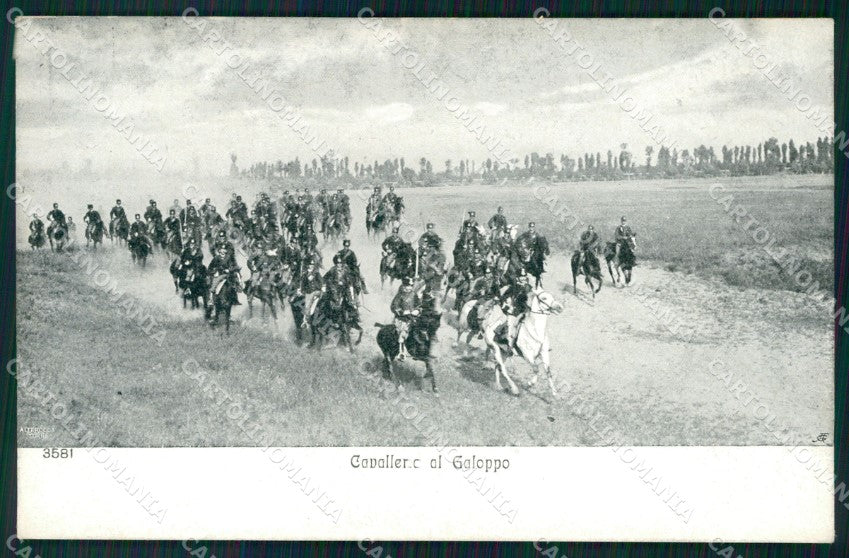 Militari Cavalleria al Galoppo CRI Roma Alterocca 3581 cartolina XF2971 – fronte