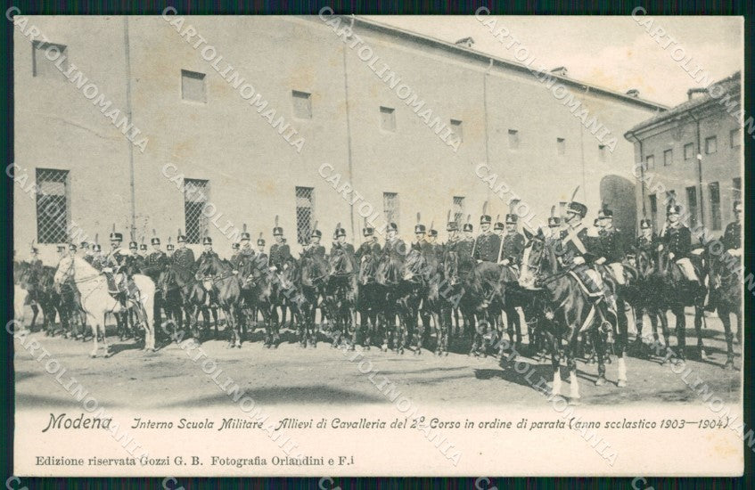 Militari Modena Scuola Militare Cavalleria 1903-1904 PIEGHE cartolina XF2976 – fronte
