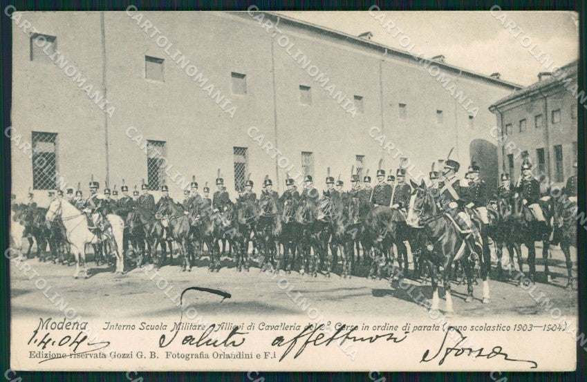 Militari Modena Scuola Militare Cavalleria 1903-1904 cartolina XF2985 – fronte