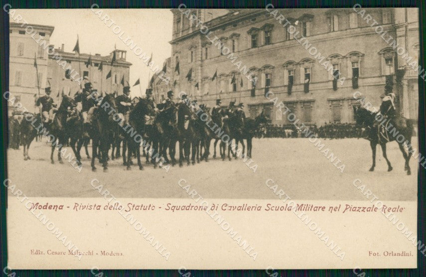 Militari Modena Scuola Militare Cavalleria Piazzale Reale cartolina XF2986 – fronte