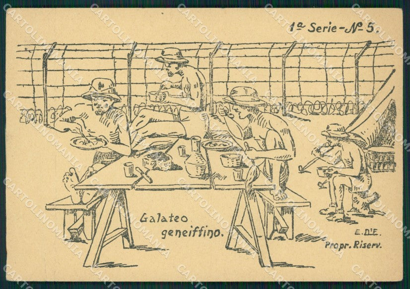 Militari Coloniali Africa Egitto Geneifa D'Elia Serie I PIEGATA cartolina XF3011 – fronte