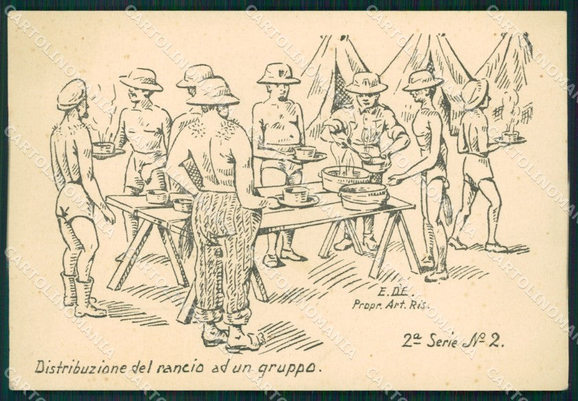 Militari Coloniali Africa Egitto Geneifa D'Elia Serie II cartolina XF3012 – fronte