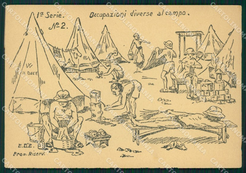 Militari Coloniali Africa Egitto Geneifa D'Elia Serie I cartolina XF3016 – fronte
