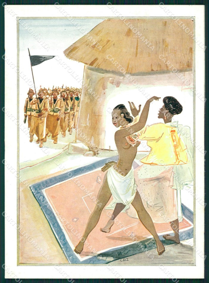 Militari Coloniali Africa Orientale Risque Nude Ethnic FG cartolina XF3075 – fronte