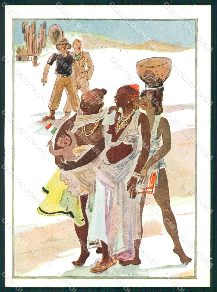 Militari Coloniali Africa Orientale Risque Nude Ethnic FG cartolina XF3077 – fronte