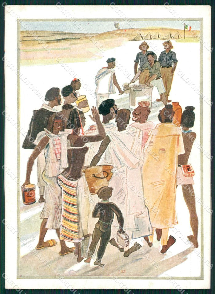 Militari Coloniali Africa Orientale Risque Nude Ethnic FG cartolina XF3078 – fronte