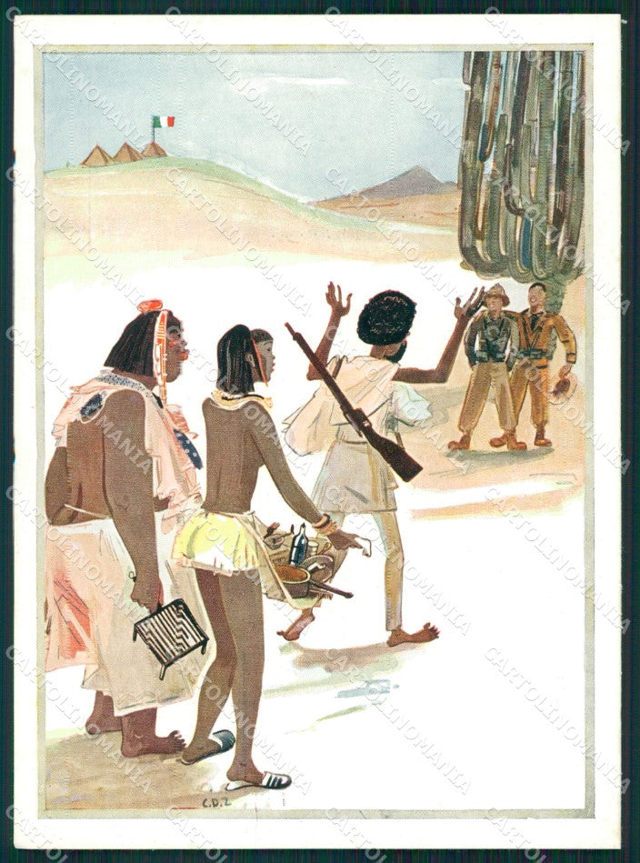 Militari Coloniali Africa Orientale Risque Nude Ethnic FG cartolina XF3079 – fronte
