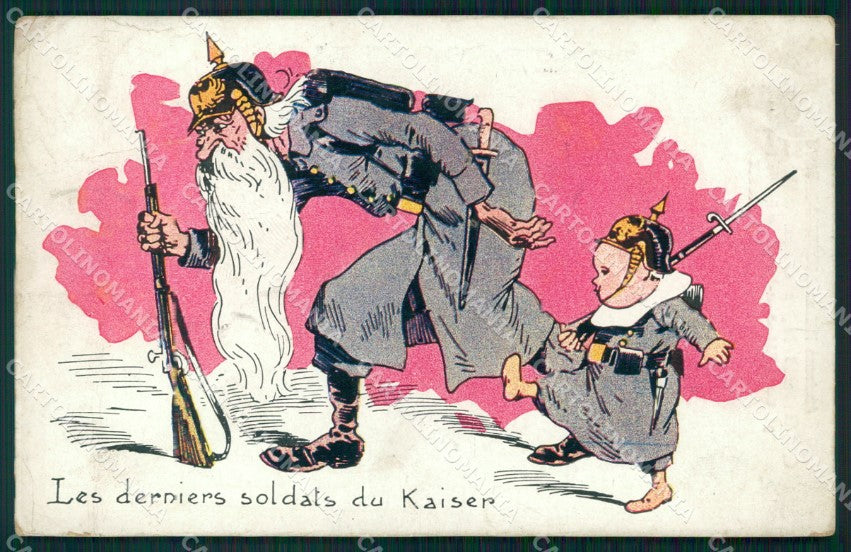 WWI WW1 Propaganda Patriotic War Humor Kaiser postcard XF3091 – fronte