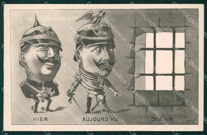 WWI WW1 Propaganda Patriotic War Humor Kaiser Wilhelm postcard XF3099 – fronte