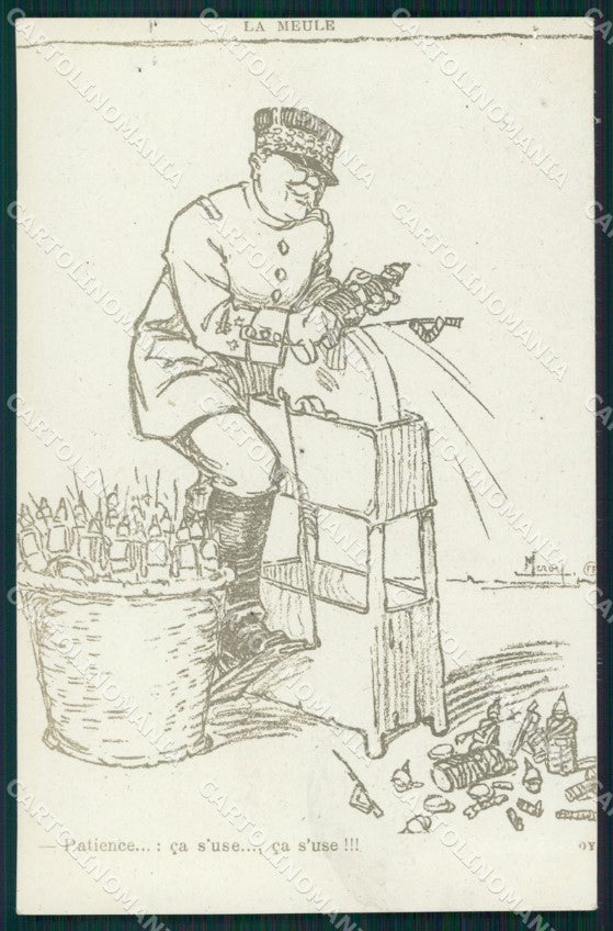 WWI WW1 Propaganda Patriotic War Humor Kaiser France RPPC postcard XF3104 – fronte