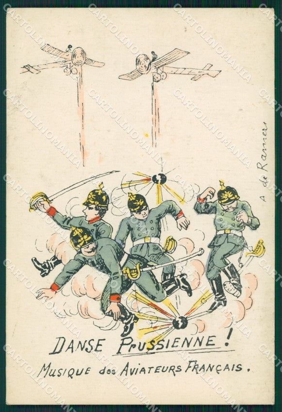 WWI WW1 Propaganda Patriotic War Humor Aviation Anti German postcard XF3113 – fronte