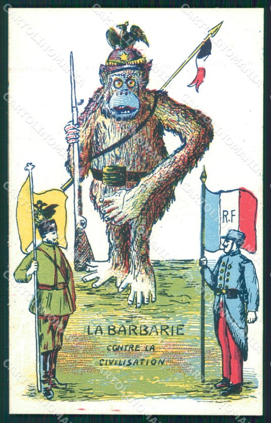 WWI WW1 Propaganda Patriotic War Humor Kaiser Wilhelm Russia postcard XF3130 – fronte
