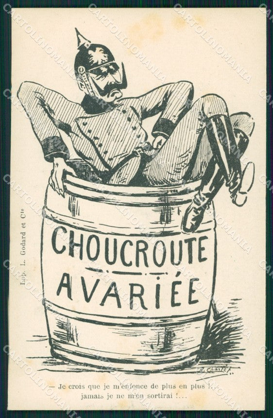 WWI WW1 Propaganda Patriotic Humor Kaiser Wilhelm Anti German postcard XF3159 – fronte