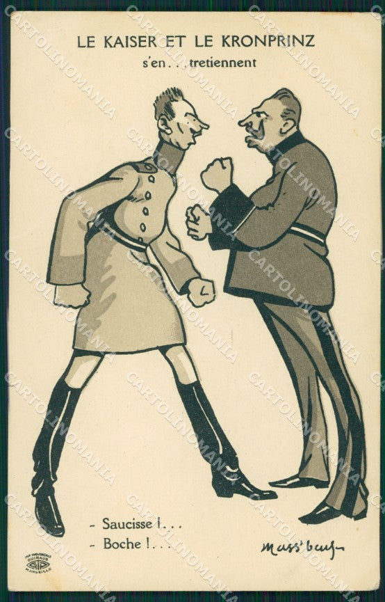 WWI WW1 Propaganda Patriotic War Humor Kaiser Wilhelm Kronprinz postcard XF3160 – fronte