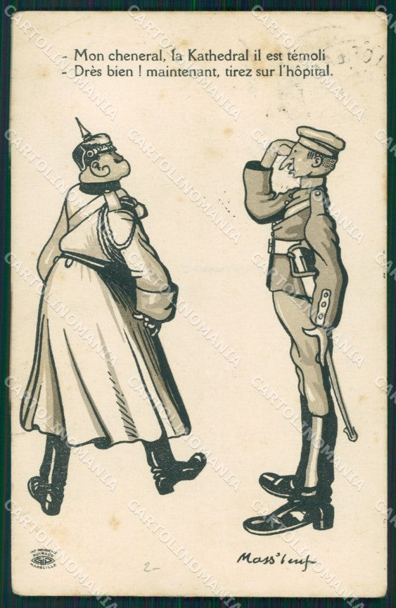 WWI WW1 Propaganda Patriotic War Humor Anti German postcard XF3169 – fronte