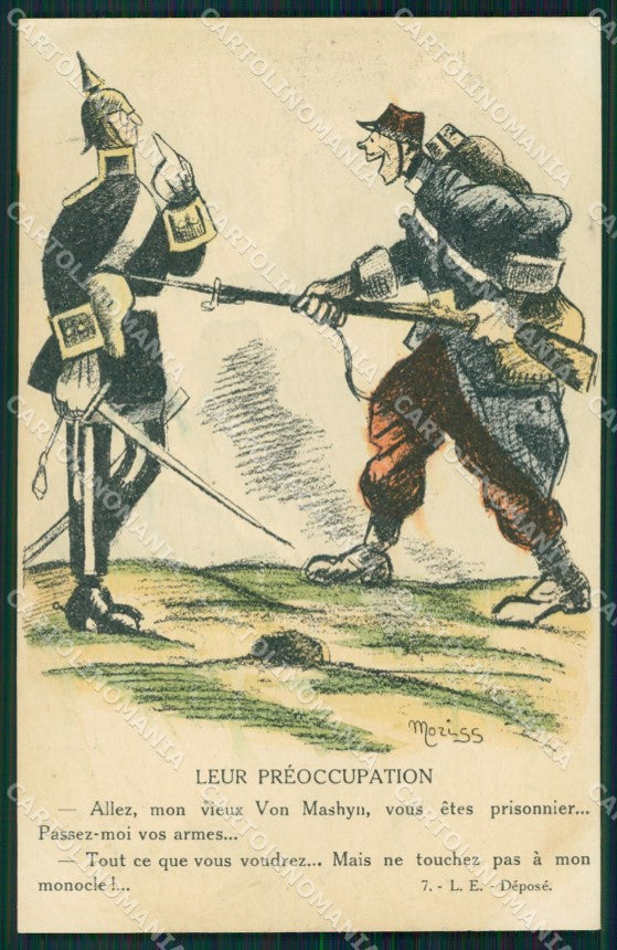 WWI WW1 Propaganda Patriotic War Humor Anti German Moriss postcard XF3235 – fronte