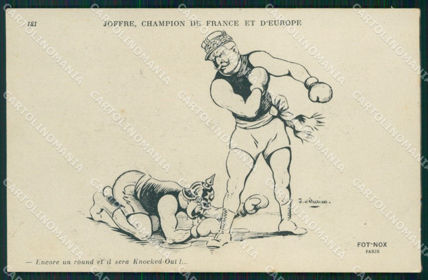 WWI WW1 Propaganda Patriotic War Humor Kaiser Wilhelm Sport Box postcard XF3236 – fronte