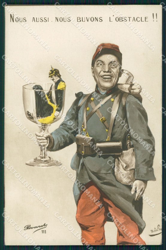 WWI WW1 Propaganda Patriotic Humor Kaiser Wilhelm Anti German postcard XF3238 – fronte