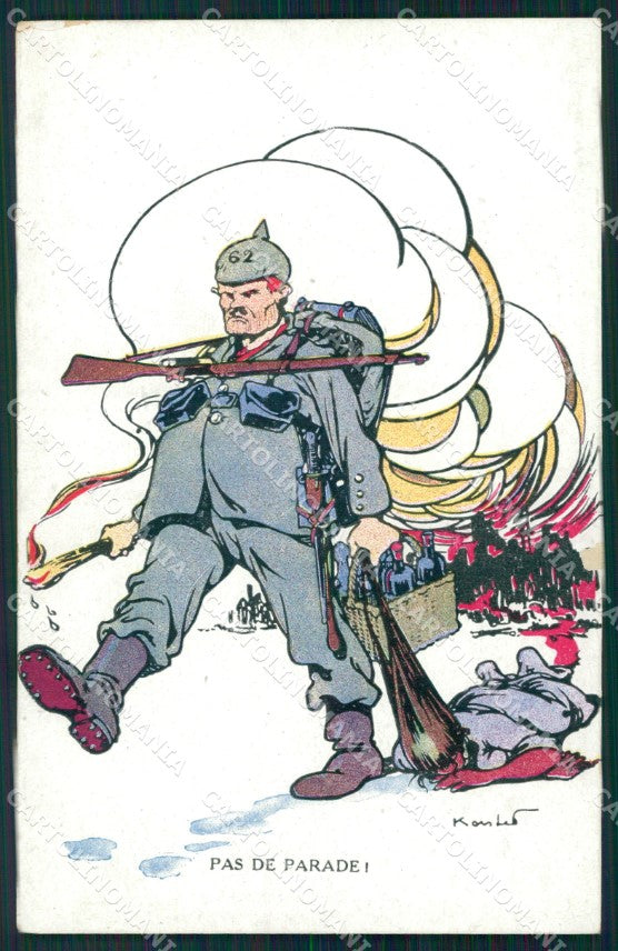 WWI WW1 Propaganda Patriotic War Humor Anti German postcard XF3244 – fronte