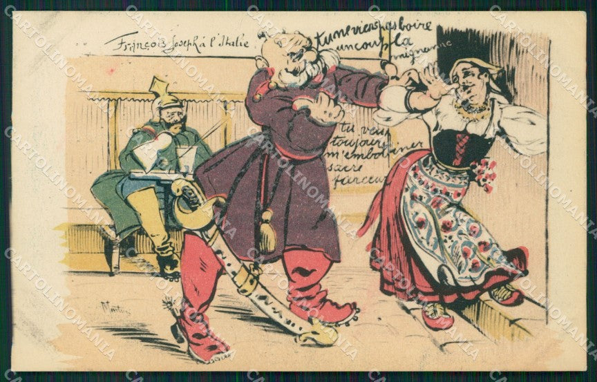 WWI WW1 Propaganda Patriotic War Kaiser Wilhelm Franz Joseph postcard XF3246 – fronte