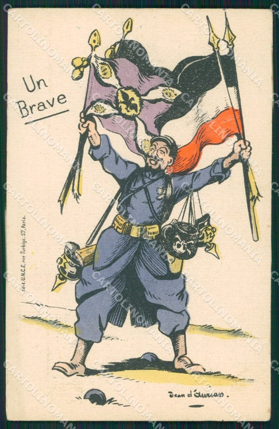 WWI WW1 Propaganda Patriotic War Humor Anti German Flag Skull postcard XF3252 – fronte