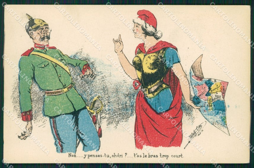 WWI WW1 Propaganda Patriotic War Humor Kaiser Wilhelm Map postcard XF3253 – fronte