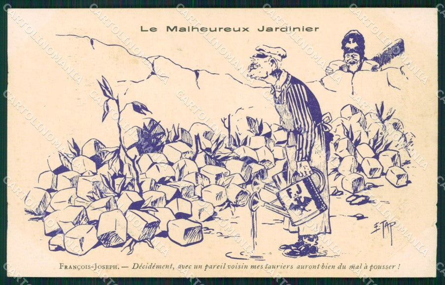 WWI WW1 Propaganda Patriotic Humor Kaiser Franz Joseph Russia postcard XF3255 – fronte
