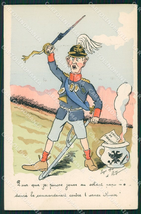 WWI WW1 Propaganda Patriotic War Humor Anti German Chamber Pot postcard XF3263 – fronte
