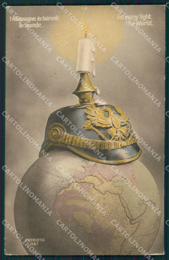 WWI WW1 Propaganda Patriotic War Humor Kaiser Wilhelm PIN HOLE postcard XF3266 – fronte