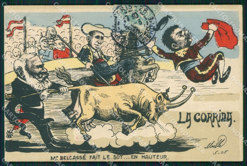 WWI WW1 Propaganda Patriotic Humor Kaiser Wilhelm Loubet Royalty postcard XF3307 – fronte