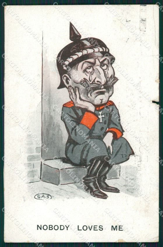 WWI WW1 Propaganda Patriotic War Humor Kaiser Wilhelm TEAR postcard XF3384 – fronte