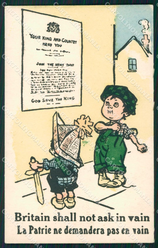 WWI WW1 Propaganda Patriotic War Humor Ludgate British postcard XF3420 – fronte