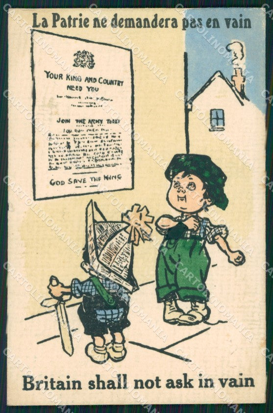 WWI WW1 Propaganda Patriotic War Humor Ludgate British postcard XF3421 – fronte
