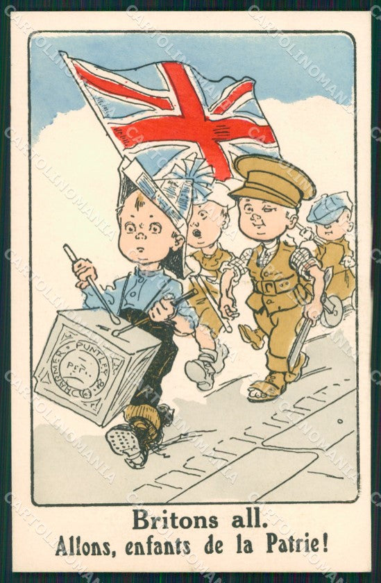 WWI WW1 Propaganda Patriotic Humor British Soldier Flag Ludgate postcard XF3423 – fronte