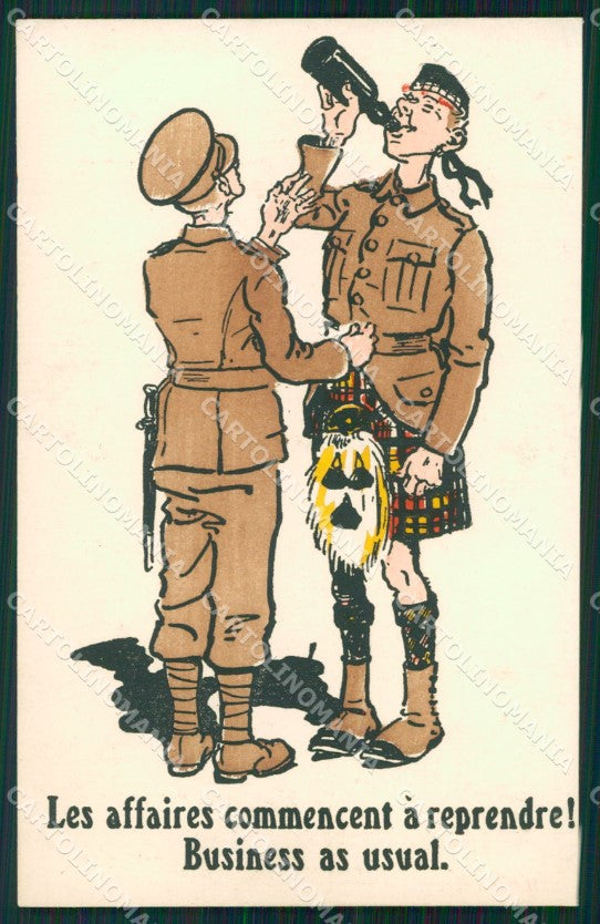 WWI WW1 Propaganda Patriotic Humor British Soldier Ludgate Beer postcard XF3425 – fronte