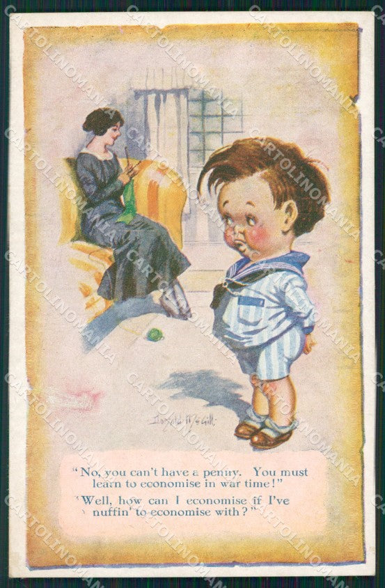 WWI WW1 Propaganda Patriotic War Humor Donald Mc Gill postcard XF3440 – fronte