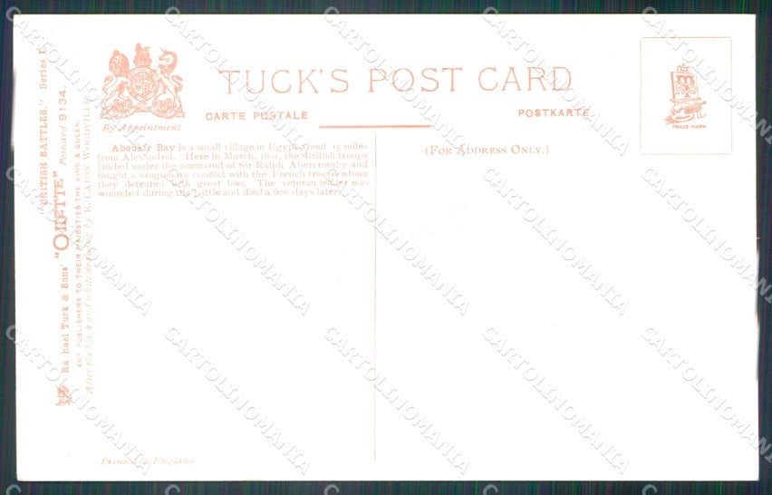 Military British Battles Alexandria Raphael Tuck 9134 postcard XF3452 – retro