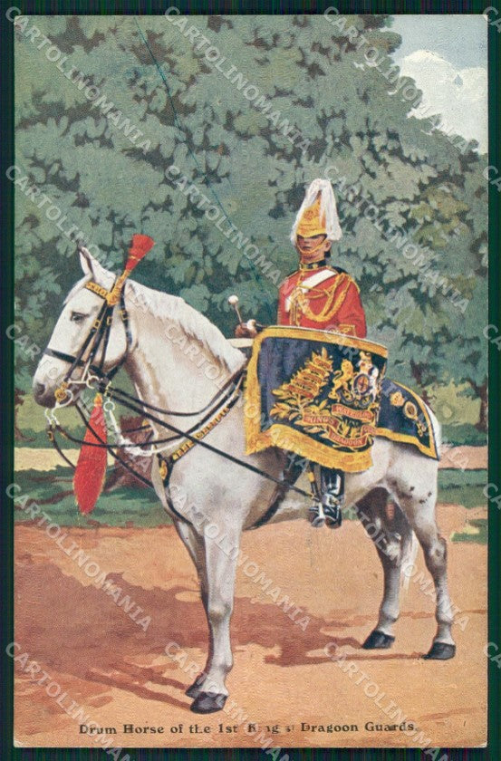 Military British Soldier Horse Dragoon Guards postcard XF3453 – fronte